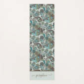Paisley Stoffig Blauw Bruin  boho Yogamat (Voorkant)