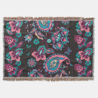 Paisley Streep: Zwart Decoratief Naadloos Deken
