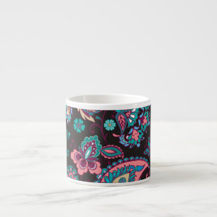 Paisley Streep: Zwart Decoratief Naadloos Espresso Kop