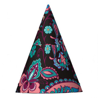 Paisley Streep: Zwart Decoratief Naadloos Feesthoedjes