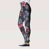 Paisley Streep: Zwart Decoratief Naadloos Leggings (Links)