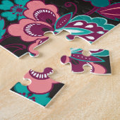 Paisley Streep: Zwart Decoratief Naadloos Legpuzzel (Zijkant)