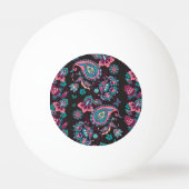 Paisley Streep: Zwart Decoratief Naadloos Pingpongbal (Achterkant)