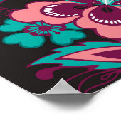 Paisley Streep: Zwart Decoratief Naadloos Poster (Hoek)