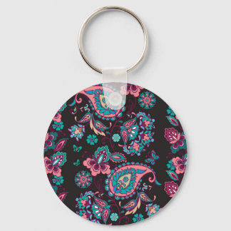 Paisley Streep: Zwart Decoratief Naadloos Sleutelhanger