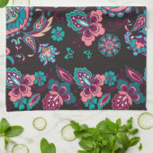 Paisley Streep: Zwart Decoratief Naadloos Theedoek (Gevouwen)