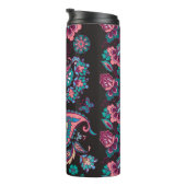 Paisley Streep: Zwart Decoratief Naadloos Thermosbeker (Geroteerd rechts)