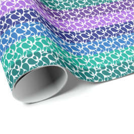 Paisley Strepen in Modern Paars Blauw Groen Wit Cadeaupapier