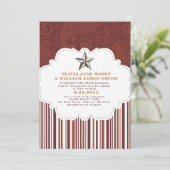 Paisley Stripes Wedding Invitation Kaart (Staand voorkant)