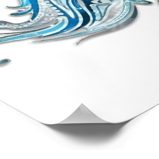 Paisley stromende vis poster (Hoek)