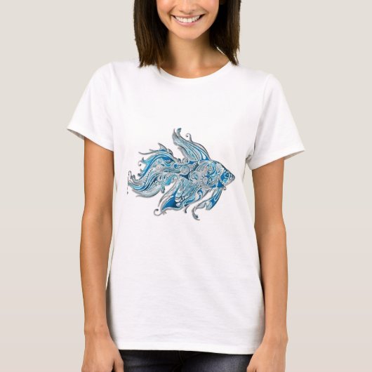 Paisley stromende vis t-shirt (Voorkant)