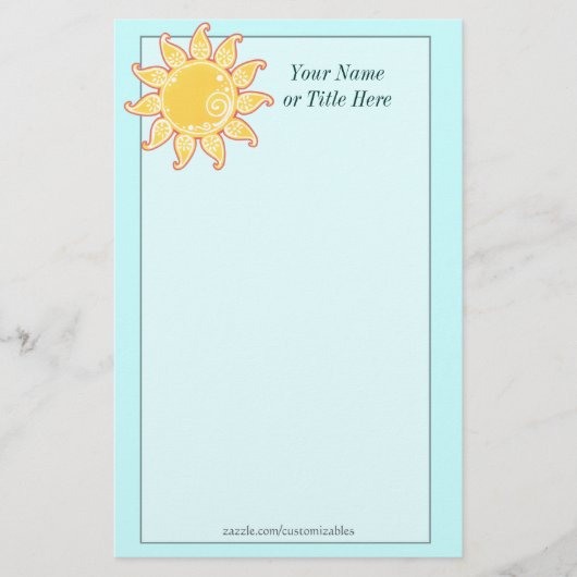 Paisley Sun Stationery Briefpapier (Voorkant)