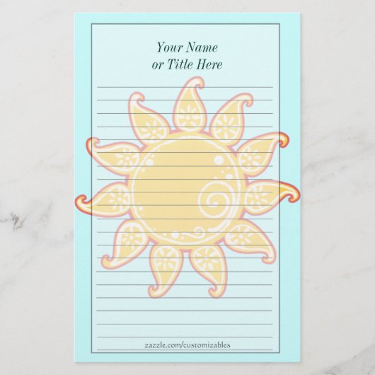 Paisley Sun Stationery Briefpapier (Voorkant)