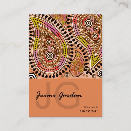 Paisley Supreme Business Card-sjabloon Visitekaartje (Voorkant)