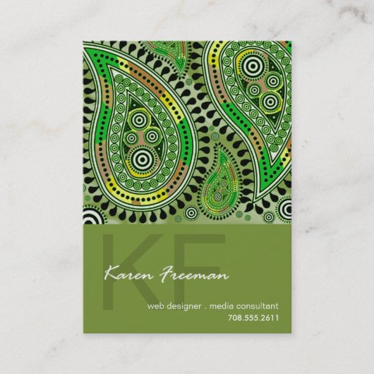 Paisley Supreme Business Card-sjabloon Visitekaartje (Voorkant)
