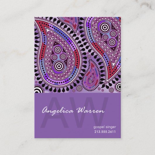 Paisley Supreme Business Card-sjabloon Visitekaartje (Voorkant)