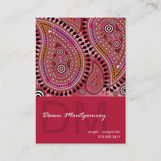 Paisley Supreme Business Card-sjabloon Visitekaartje (Voorkant)
