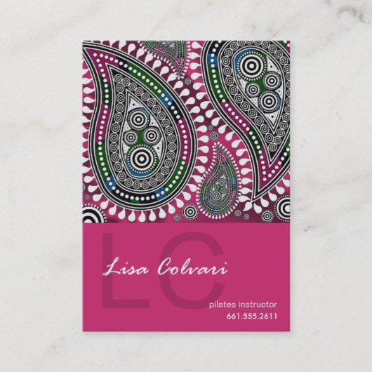 Paisley Supreme Business Card-sjabloon Visitekaartje (Voorkant)