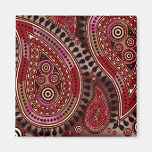 "Paisley Supreme" donkerrood van Cheryl Daniels Magneet (Voorkant)