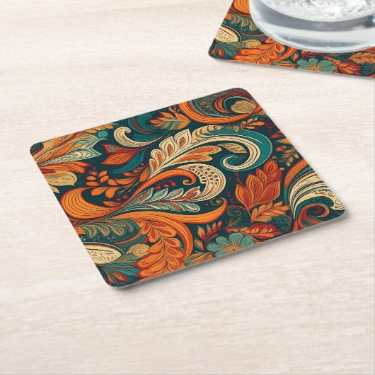 Paisley Swirl Coaster Kartonnen Onderzetters (Schuin)