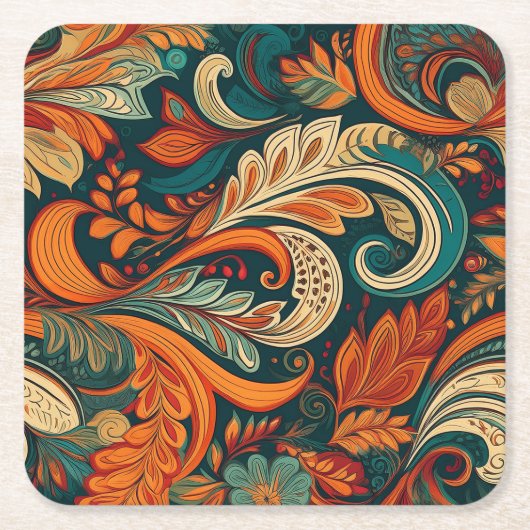 Paisley Swirl Coaster Kartonnen Onderzetters (Voorkant)