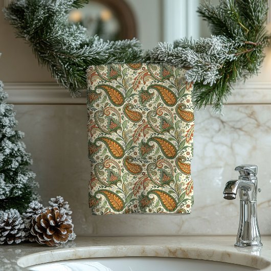 Paisley Swirl Towel Earthy Boho Gift for Their Hom Bad Handdoek