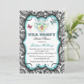 Paisley Tea Party-uitnodiging Kaart (Staand voorkant)