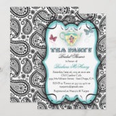 Paisley Tea Party-uitnodiging Kaart (Voorkant / Achterkant)
