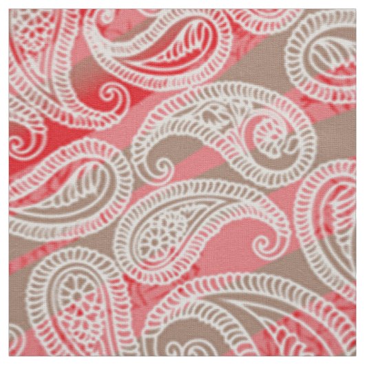 Paisley Textile | Rood Roze Groene Stof Print (Swatch)
