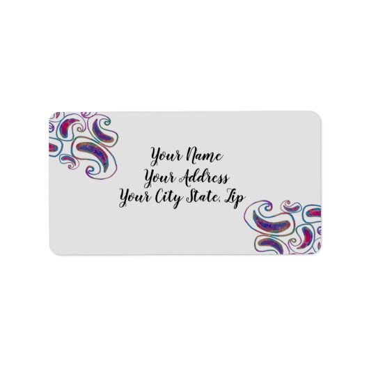 Paisley Tye kleurstof Design Etiket (Voorkant)