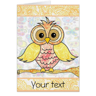 paisley uil wenskaart