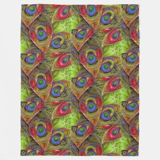 Paisley veren2 Fleece Deken (Voorkant)