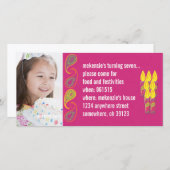 Paisley verjaardagsfoto uitnodiging (Voorkant / Achterkant)