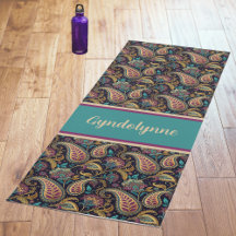 Paisley Vintage Uiterlijk Zwart Teal Paars Monogra