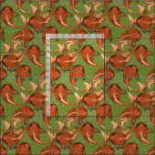 paisley vis groen stof (Delen)
