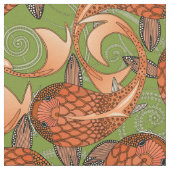 paisley vis groen stof (Close Up)
