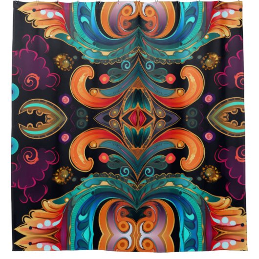 Paisley Vivid Bold Douchegordijn (Voorkant)