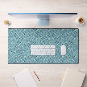 Paisley vogels in baby blauw bureaumat