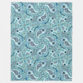 Paisley vogels in baby blauw fleece deken (Voorkant)