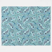 Paisley vogels in baby blauw fleece deken (Voorkant (Horizontaal))