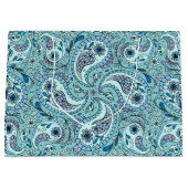 Paisley vogels in baby blauw groot cadeauzakje (Voorkant)