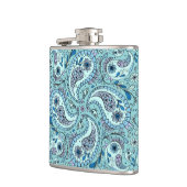 Paisley vogels in baby blauw heupfles (Links)