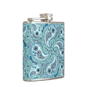 Paisley vogels in baby blauw heupfles (Rechts)