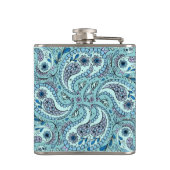 Paisley vogels in baby blauw heupfles (Achterkant)