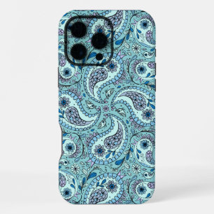 Paisley vogels in baby blauw iPhone 16 pro max hoesje