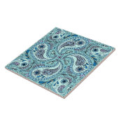 Paisley vogels in baby blauw tegeltje (Zijkant)