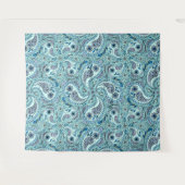 Paisley vogels in baby blauw wandkleed (Voorkant (horizontaal))