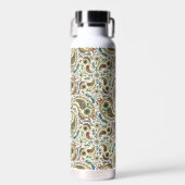 Paisley vogels in geel/bruin en wit waterfles (Voorkant)