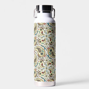 Paisley vogels in geel/bruin en wit waterfles