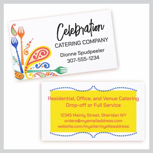 Paisley Vorken Party Chef Kookles Catering Visitekaartje